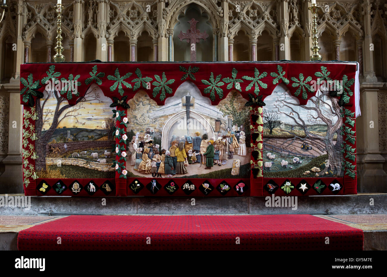 Embroidered altar cloth, St. Church, Brailes, Warwickshire